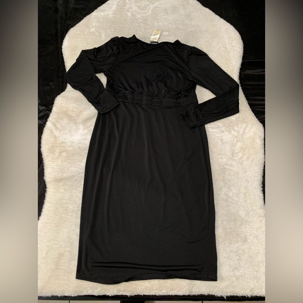 New Torrid Faux Wrap Bodycon Black Womens Plus Size 0X Dress Long - Picture 6 of 7